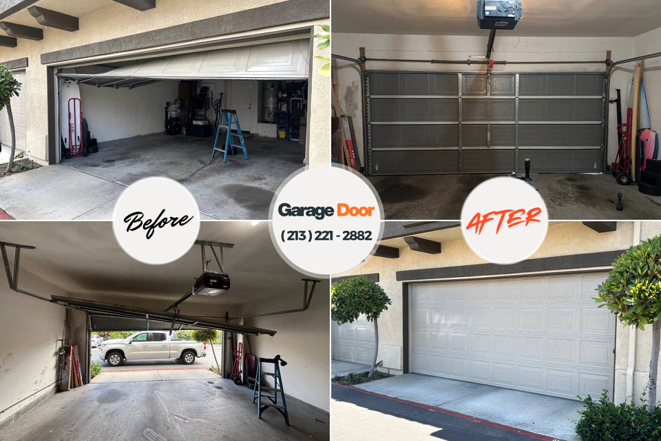 Before and after: garage door repair Marist College, NY